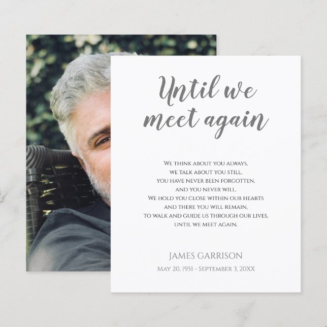 Papier Grey jusqu'à ce que nous nous rencontrions à nouve (Devant / Derrière)