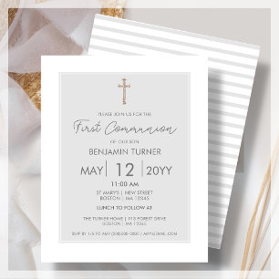 Papier Gris   Invitation budgétaire moderne de la premièr
