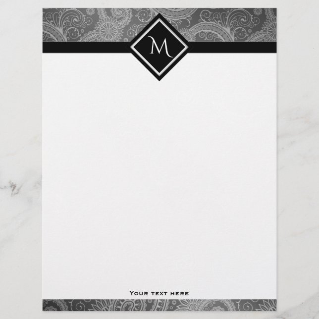 Papier Gris Paisley initial (Devant)