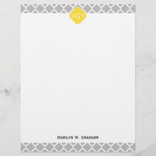Papier Gris Wht Marocain #5 Ananas 3 Monogramme Initiale