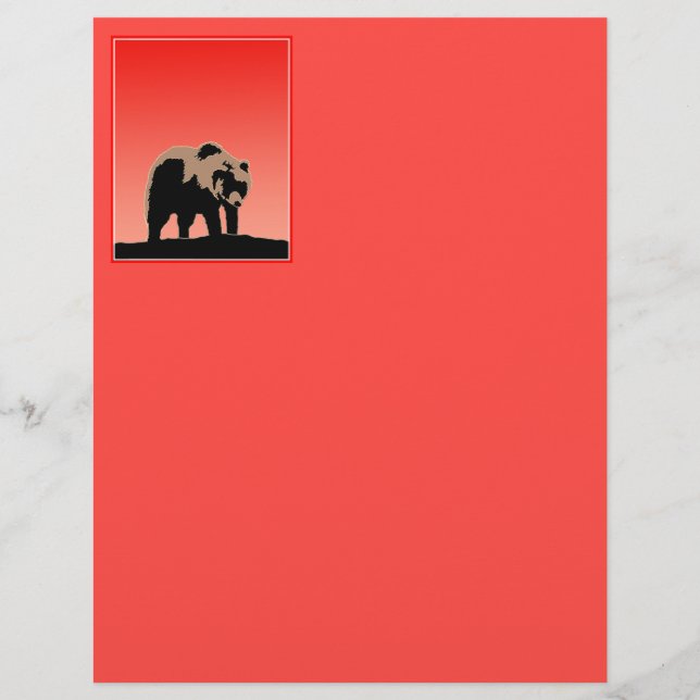 Papier Grizzly Bear au coucher du soleil - Art original d (Devant)