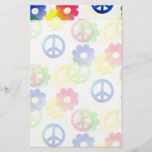 Papier Groovy hippie Peace Signs Flower Power Sparkles