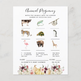 Papier Grossesse animale | Jeu Baby shower