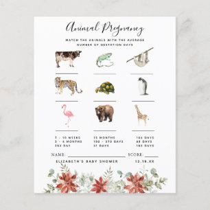 Papier Grossesse Animale Jeu de Baby Shower