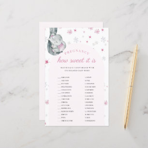 Papier Grossesse comme il est doux Baby shower rose jeu