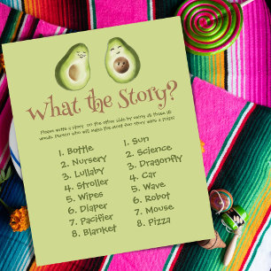 Papier Guacamole Avocado Fiesta Baby shower Story Jeu