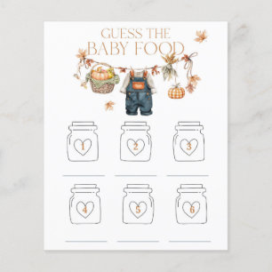 Papier Guess Baby Food Citrouille Rustic Baby shower jeu