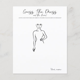 Papier Guess The Dress - jeu pour la fête de la douche nu