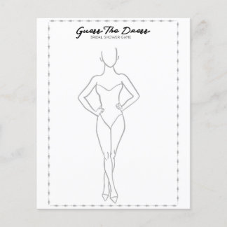 Papier Guess The Dress - jeu pour la fête de la douche nu