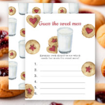 Guess the sweet mess Milk & Cookie jam Baby shower