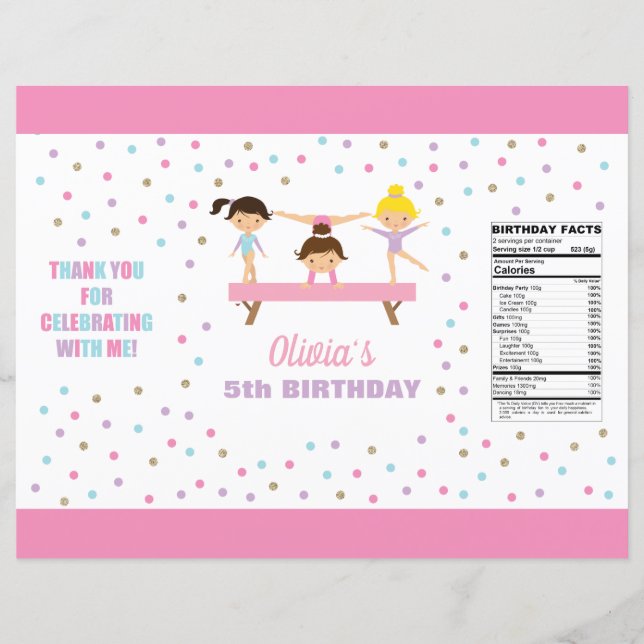 Papier Gymnastique sac à puce d'anniversaire (Devant)