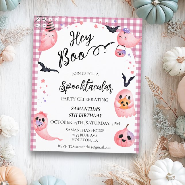 Papier Halloween Anniversaire Fête Enfants Hey Boo Fantôm (Créateur téléchargé)