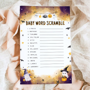 Papier Halloween Baby shower Game Baby Word Scramble Jeu