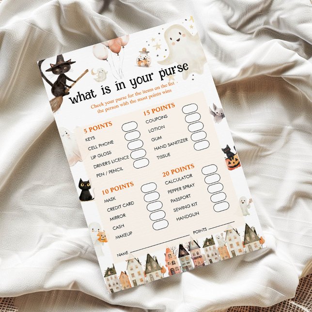 Papier Halloween ce qui est dans votre sac de Baby shower (Créateur téléchargé)