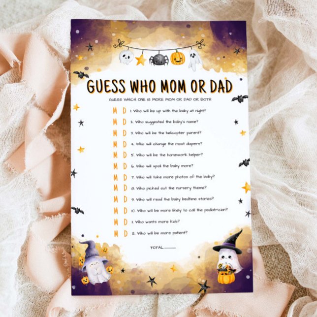 Papier Halloween Devinez Qui Maman ou Papa Baby shower Je (Créateur téléchargé)