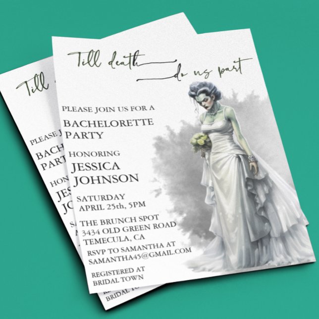 Papier Halloween Frankenstein Bride Bachelorette (Créateur téléchargé)