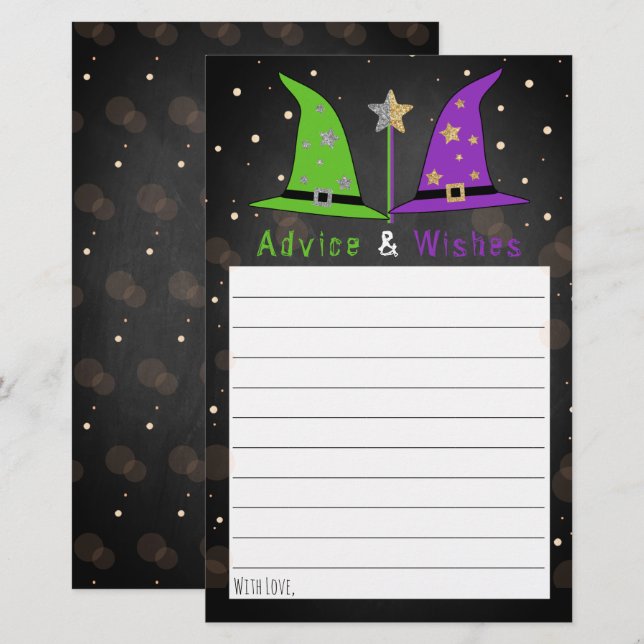 Papier Halloween Sorcière Genre Reveillez Conseil de la p (Devant / Derrière)