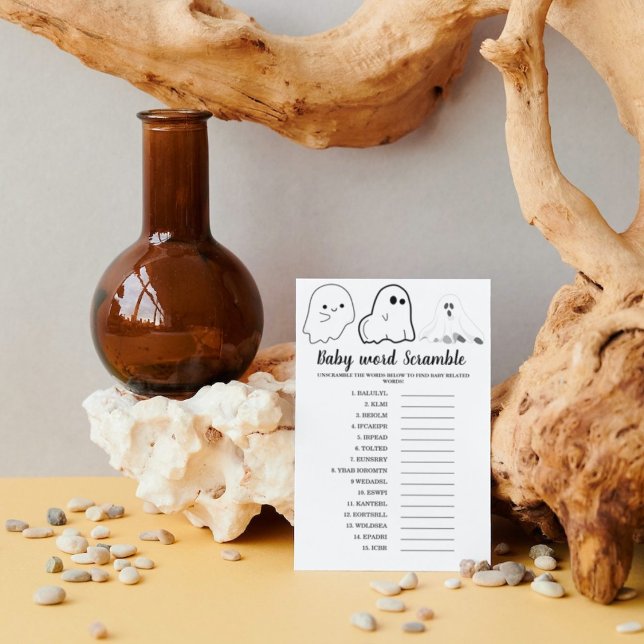 Papier Halloween thèmes mot brouillon jeu baby shower (Créateur téléchargé)