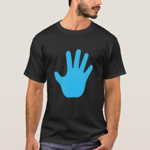 Papier Hand Blue Hand Print Fan T-Shirt