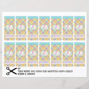 Papier Happy Pâques Mini Candy Chocolate Bar Wrappers do-