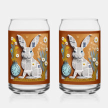 Papier-Hasen-Soda-Glas