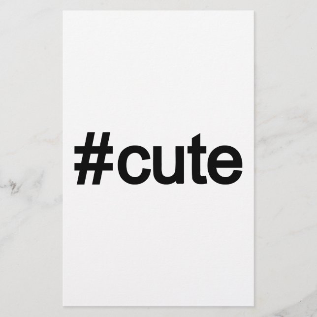 Papier Hashtag # Cute (Devant)