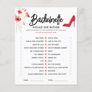 Papier Haut talon rouge   Préférerait-Elle Jouer