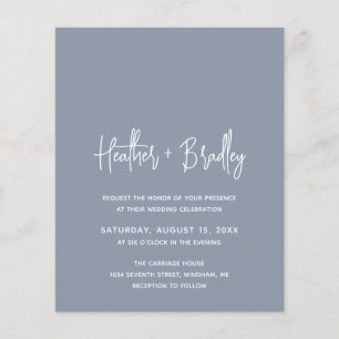 Papier Heather Elegant Dusty Blue Budget Mariage Invitati