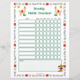 Papier Hebdomadaire Habit Tracker Imprimable - Lama Editi