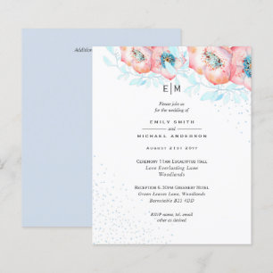 Papier Hellebore Blue Dusty Rose mariage BUDGET de récept