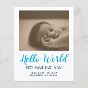 Papier Hello World - faire-part de naissance avec photo
