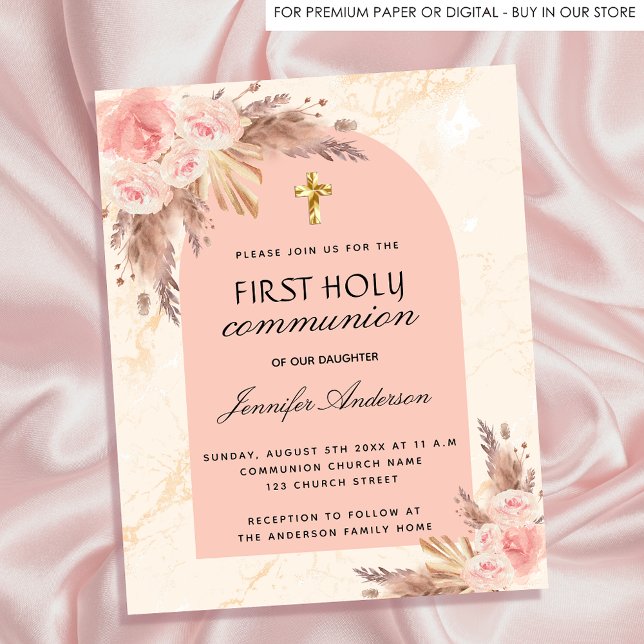 Papier Herbe de pampa de budget rose blush première commu (Créateur téléchargé)