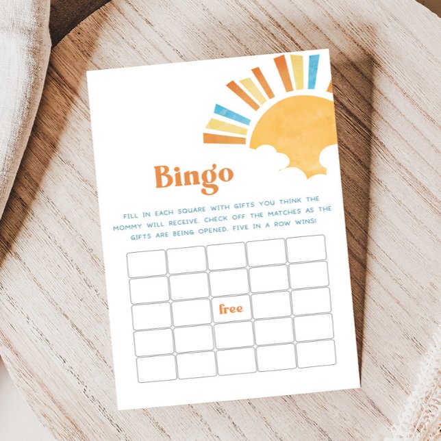 Papier Here Comes the Son Baby Shower Bingo Game (Here Comes the Sun Baby Shower Game)