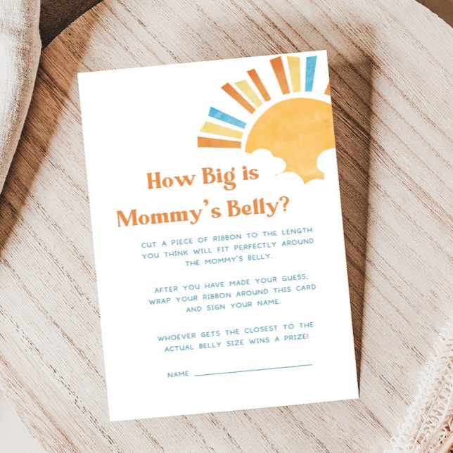 Papier Here Comes the Son Baby Shower How Big Is Game (Here Comes the Sun Baby Shower Game)