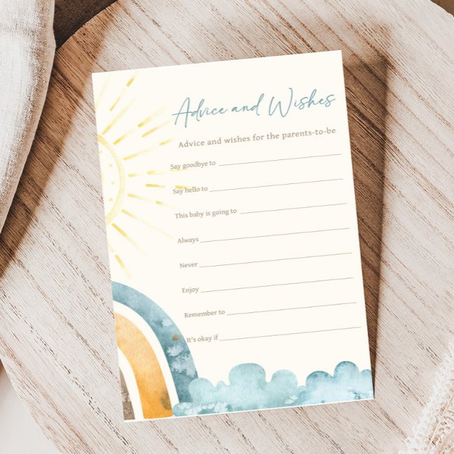 Papier Here Comes The Son Shower Advice and Wishes Game (Here Comes the Son Baby Shower Game)