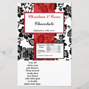 Papier Hershey's Grand Bar Wrapper Black Flourish Red Str