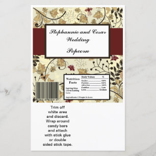 Papier Hershey's Large Bar Wrapper Automne Floral / Branc