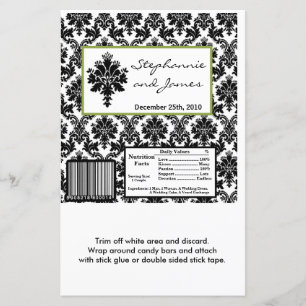 Papier Hershey's Large Bar Wrapper Black Green Damask