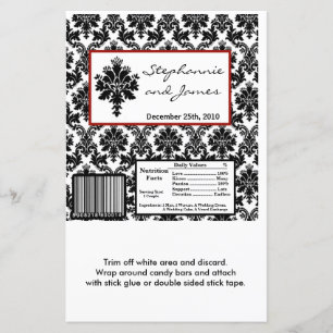 Papier Hershey's Large Bar Wrapper Black Red Damask
