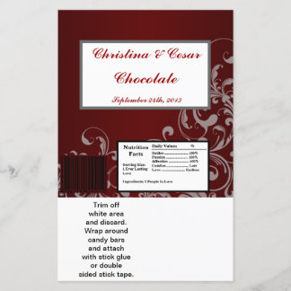 Papier Hershey's Large Bar Wrapper Dark Maroon Grey Swirl