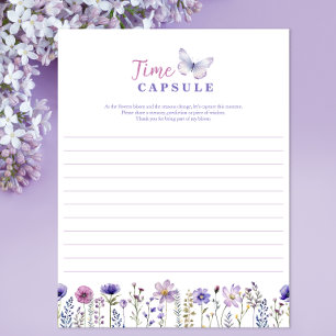 Papier Heure Capsule Fleur sauvage Premier Anniversaire J