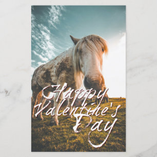 Papier Heureuse Sainte-Valentin avec regard Cheval