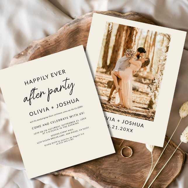 Papier Heureusement Jamais Après Mariage Fête Minimaliste (Créateur téléchargé)