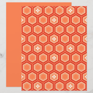 Papier Hexagonal Kimono Print, Mandarin Orange