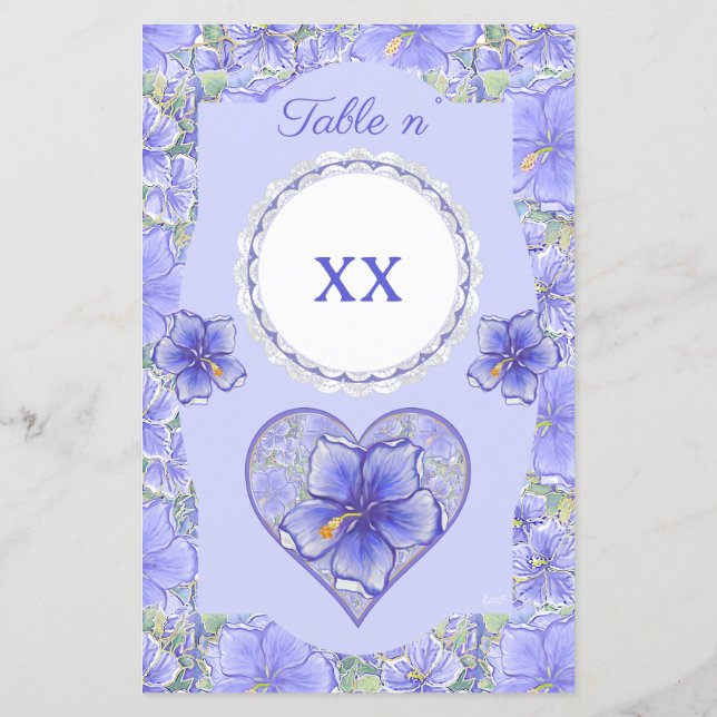 Papier Hibiscus & dentelle BLEU (Dos)