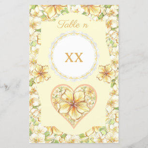 Papier Hibiscus & dentelle JAUNE