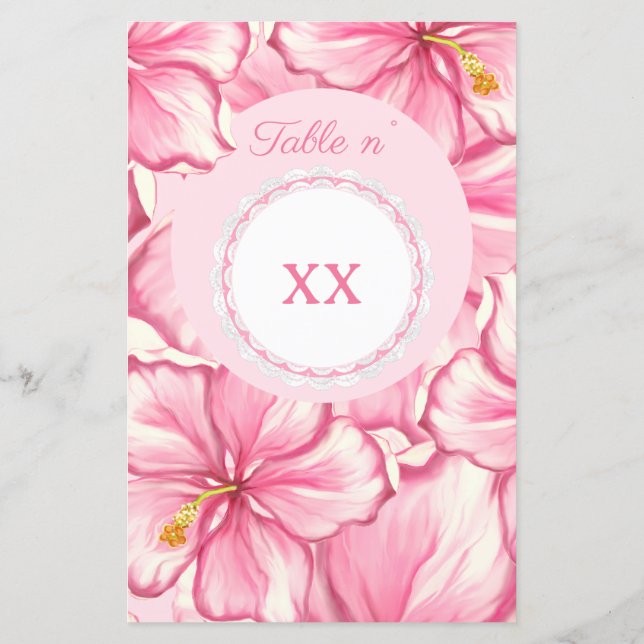 Papier Hibiscus & dentelle PINK (Dos)