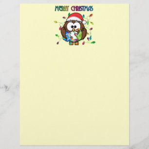 Papier Hibou de Noël et lumières de Noël
