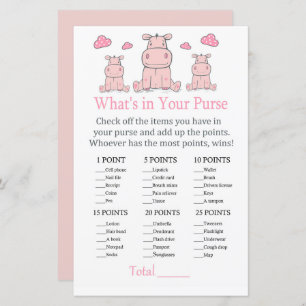 Papier Hippo rose Qu'y a-t-il dans votre sac à main
