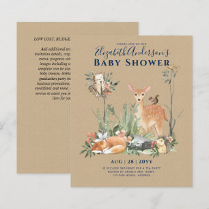 Papier Histoire Bois Animaux Forêt Baby shower Invi